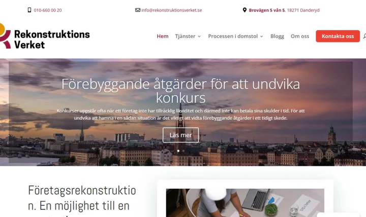 Startsidan för Rekonstruktionsverket